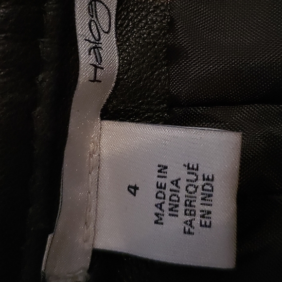 Halogen/NORDSTROM New Genuine LEATHER Wrap Scuba Moto SKIRT Sz 4 Business Black - Picture 6 of 15